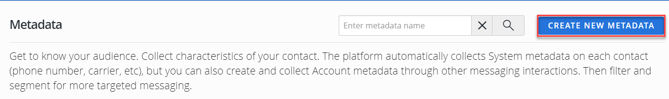 create new metadata